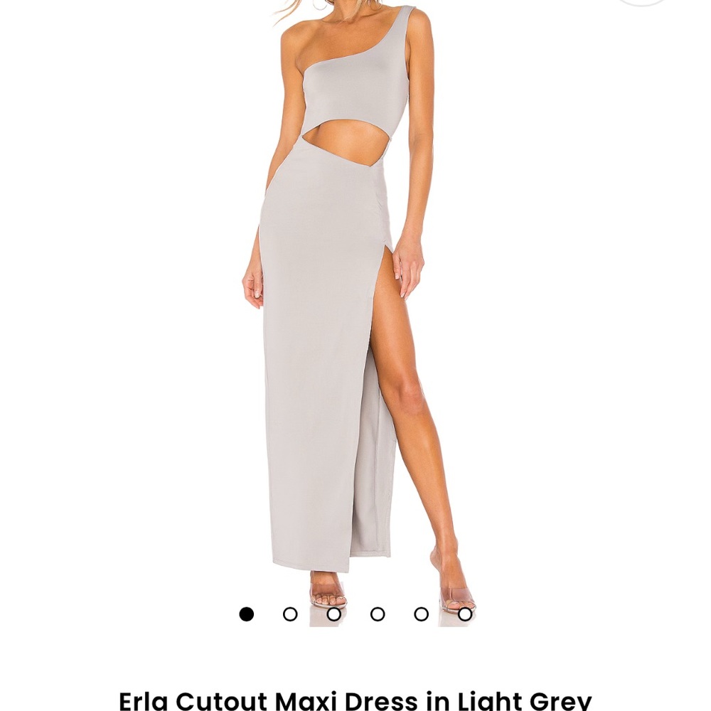 One-Shoulder Cutout Maxi Dress in Gray